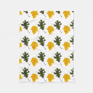 Autumn Symmetry Leaf Pattern Fleece Blanket