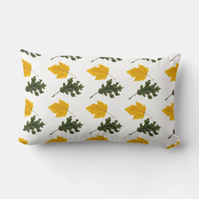 Autumn Symmetry Leaf Pattern Lumbar Cushion (Back)
