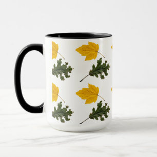 Autumn Symmetry Leaf Pattern Mug