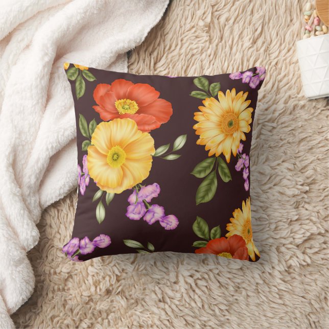 Autumn Symphony - Floral Design Cushion (Blanket)