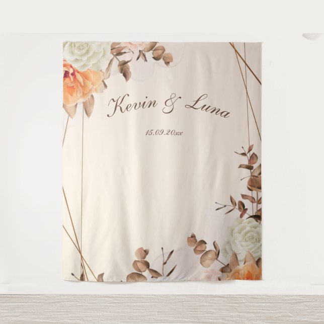 Autumn Symphony Wedding Photo Backdrop Tapestry (Front)