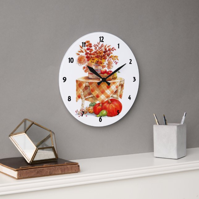 Autumn Table Wall Clock (Office)