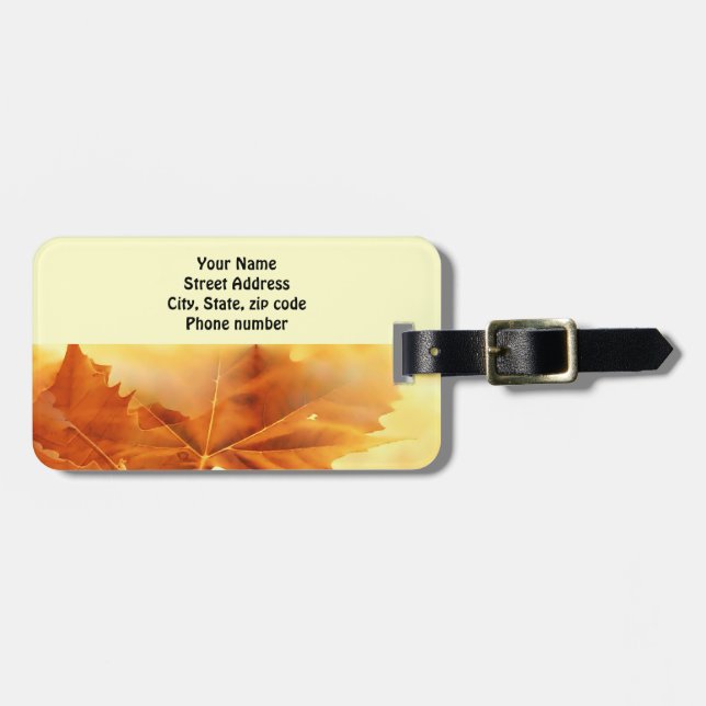 Autumn Tag For Bags - Customised (Front Horizontal)