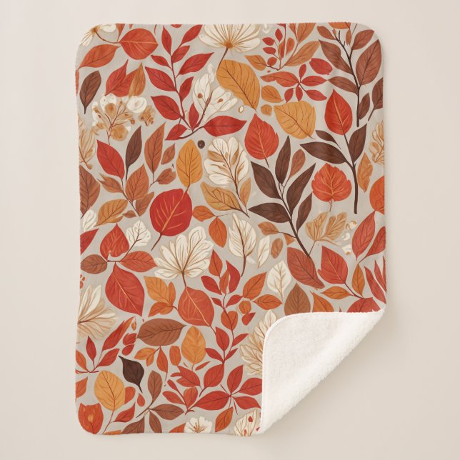 Autumn Tapestry Sherpa Blanket (Front)