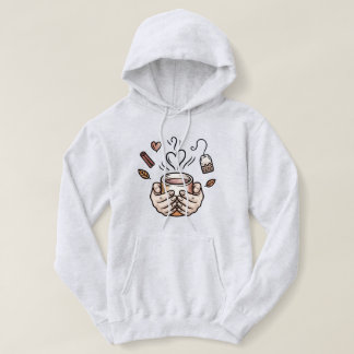 Autumn Tea Cozy Doodle Illustration Hoodie