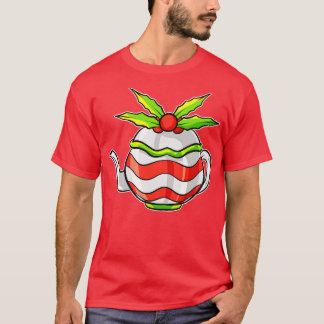 Autumn Tea Pot with Mistletoe For Christmas T-Shirt
