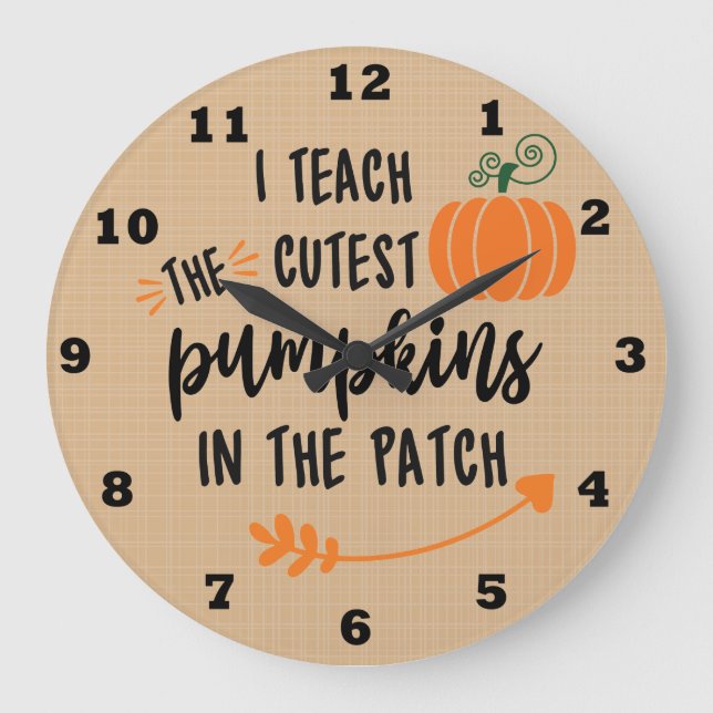 Autumn Teacher Wall Clock (Front)