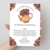 Autumn Teapot 60th Birthday Card Shower by Mail