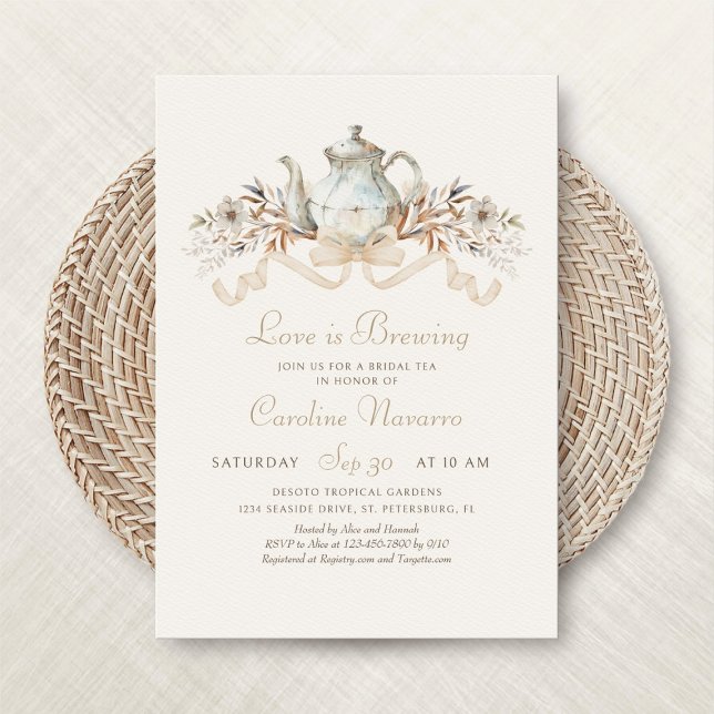 Autumn Teapot Bridal Tea Party Shower Invitation (Creator Uploaded)