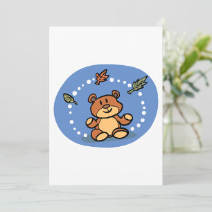 Autumn Teddy Bear Invitation