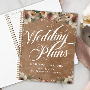 Autumn Terracotta Cottagecore Watercolor Wedding Planner