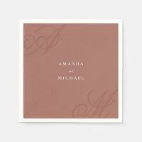 Autumn Terracotta Modern Edge Elegant Monogram