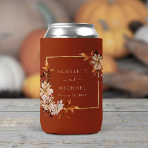 Autumn Terracotta Wedding Can Cooler