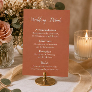Autumn Terracotta Wedding Details Enclosure Card