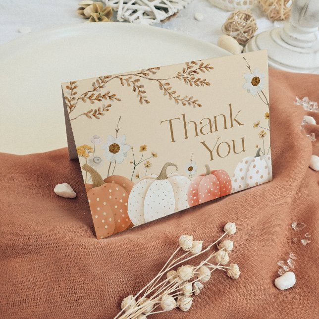 Autumn Thank You Card Pumpkin Fall Boho (Creator Uploaded)