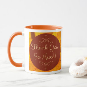 Autumn Thank You So Much Yellow Leaves Red Mug