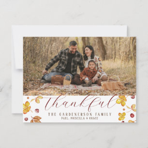 Autumn Thankful Photo   Postcard