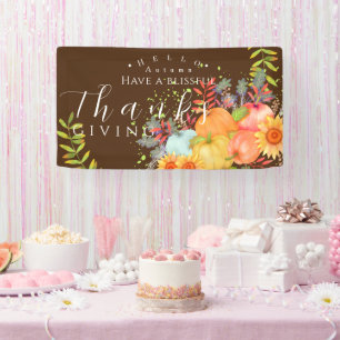 Autumn Thanksgiving Brown Banner