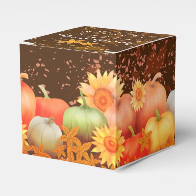 Autumn Thanksgiving Brown Favour Box (Front Side)