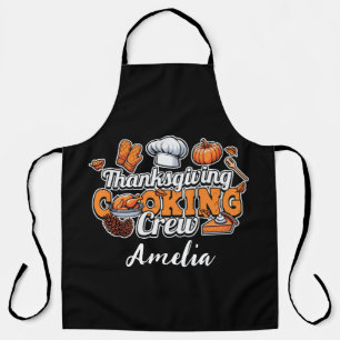 Autumn Thanksgiving Cooking Crew Fall Holiiday Apron