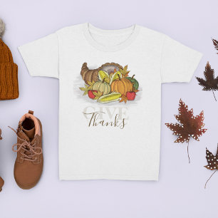 Autumn Thanksgiving Cornucopia Give Thanks  T-Shirt