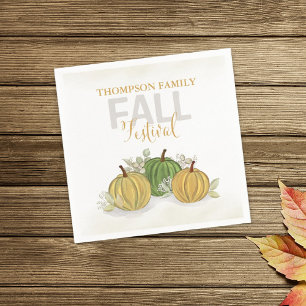 Autumn Thanksgiving Gourds Custom Napkin