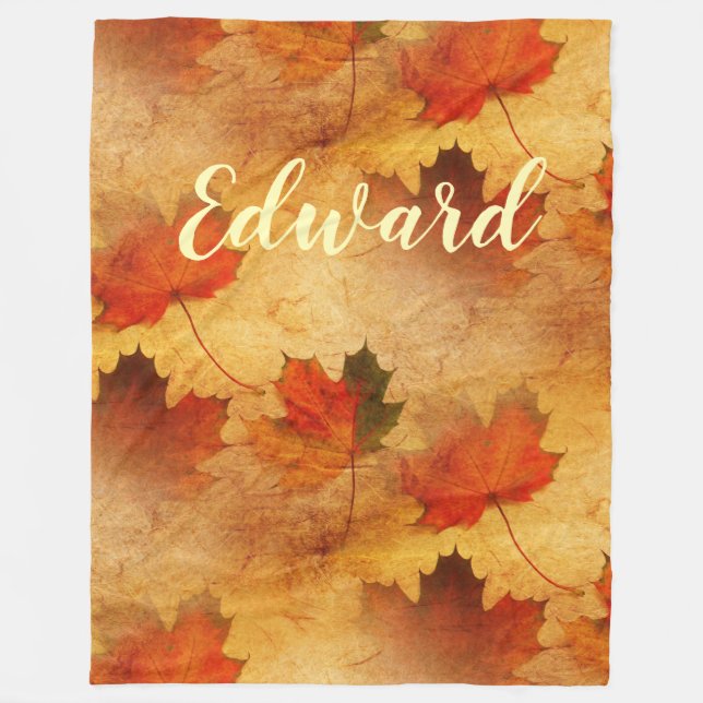 Autumn Thanksgiving Holiday Custom Fleece Blanket (Front)