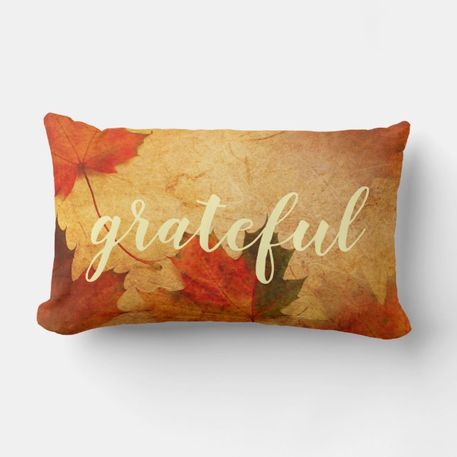 Autumn Thanksgiving Holiday Custom Lumbar Cushion (Front)