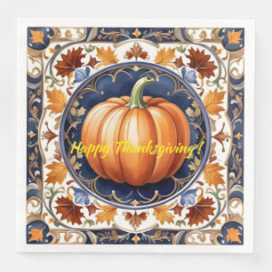 Autumn Thanksgiving Modern Pumpkin Collection Napkin