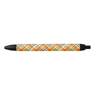 Autumn Thanksgiving Slant Plaid Blue Ink Pen