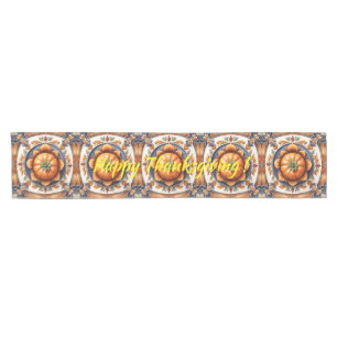 Autumn Thanksgiving Trendy Pumpkin Collection Short Table Runner
