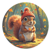 Autumn Theme Sticker | Fall Squirrel