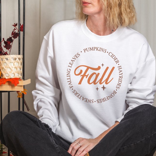 AUTUMN THEMED FALLING LEAVES, PUMPKINS, CIDER SWEATSHIRT (Creator Uploaded)