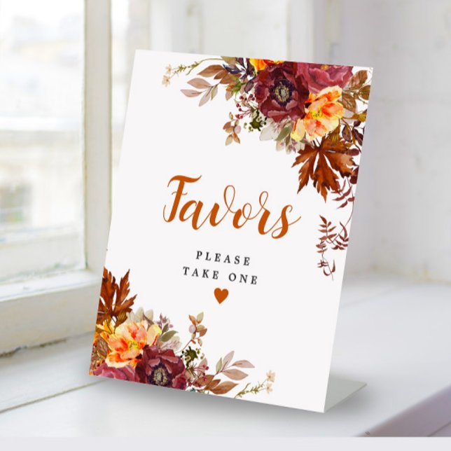 Autumn themed Favours Pedestal Sign (Creator Uploaded)