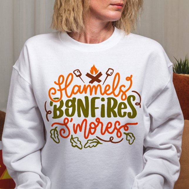 AUTUMN THEMED FLANNELS BONFIRES SMORES SWEATSHIRT (Creator Uploaded)
