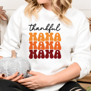 AUTUMN THEMED GROOVY THANKFUL MAMA SWEATSHIRT