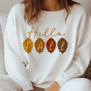 AUTUMN THEMED HELLO FALL LEAVES SWEATSHIRT