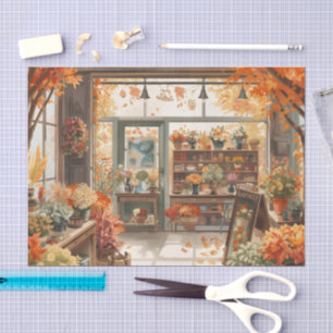 Autumn themed in Florist shop Tissue Paper
