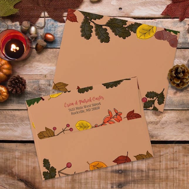 Autumn-Themed Leaves Acorns and Berries  Envelope (Creator Uploaded)