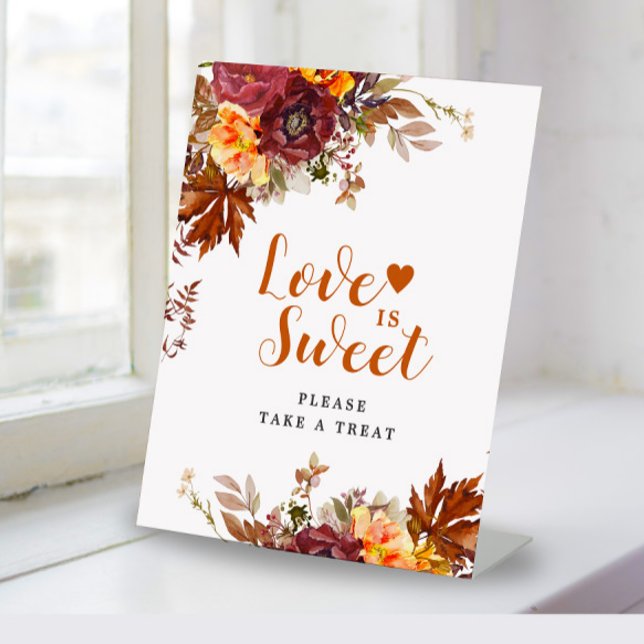 Autumn themed Love is Sweet Pedestal Sign (Creator Uploaded)