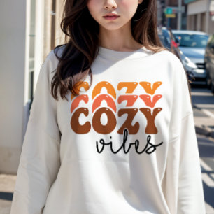 AUTUMN THEMED RETRO FALL COZY VIBES SWEATSHIRT
