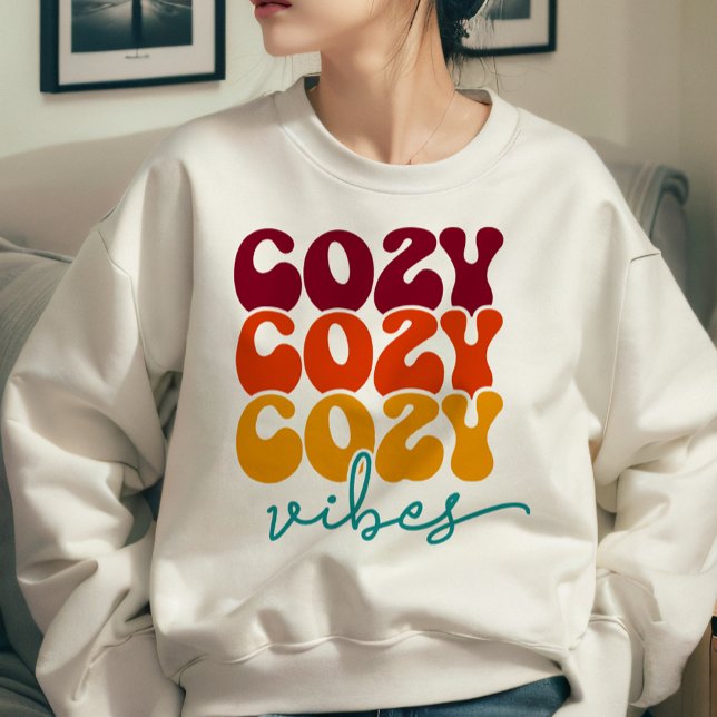AUTUMN THEMED RETRO FALL COZY VIBES SWEATSHIRT (Creator Uploaded)