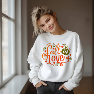 AUTUMN THEMED RETRO FALL IN LOVE TYPOGRAPHY SWEATSHIRT