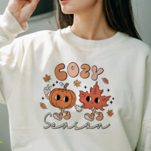 AUTUMN THEMED RETRO GROOVY COZY SEASON SWEATSHIRT