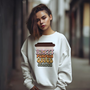AUTUMN THEMED RETRO HAPPY PUMPKIN SPICE SEASON SWEATSHIRT