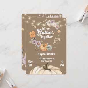Autumn themed rustic Thanksgiving invitation
