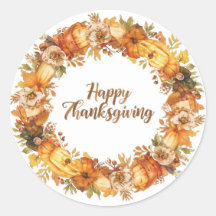 Autumn themed thanksgiving with flowers pumpkins