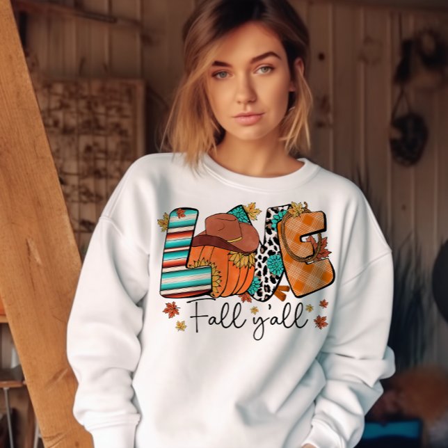 AUTUMN THEMED WESTERN LOVE FALL Y'ALL SWEATSHIRT (Creator Uploaded)