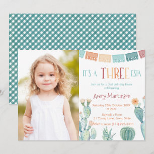 Autumn Three-ESTA Girl 3rd Birthday Party Picture Invitation
