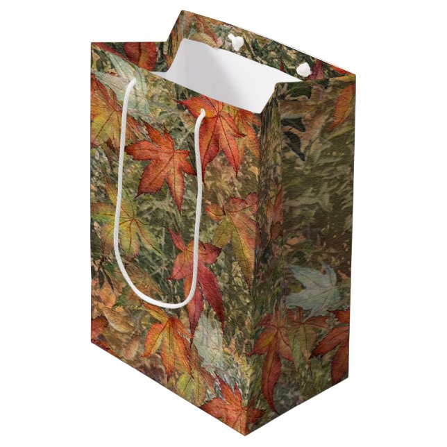 Autumn Throw Pillow Coffee Mug Flask Pillar Candle Medium Gift Bag (Front Angled)